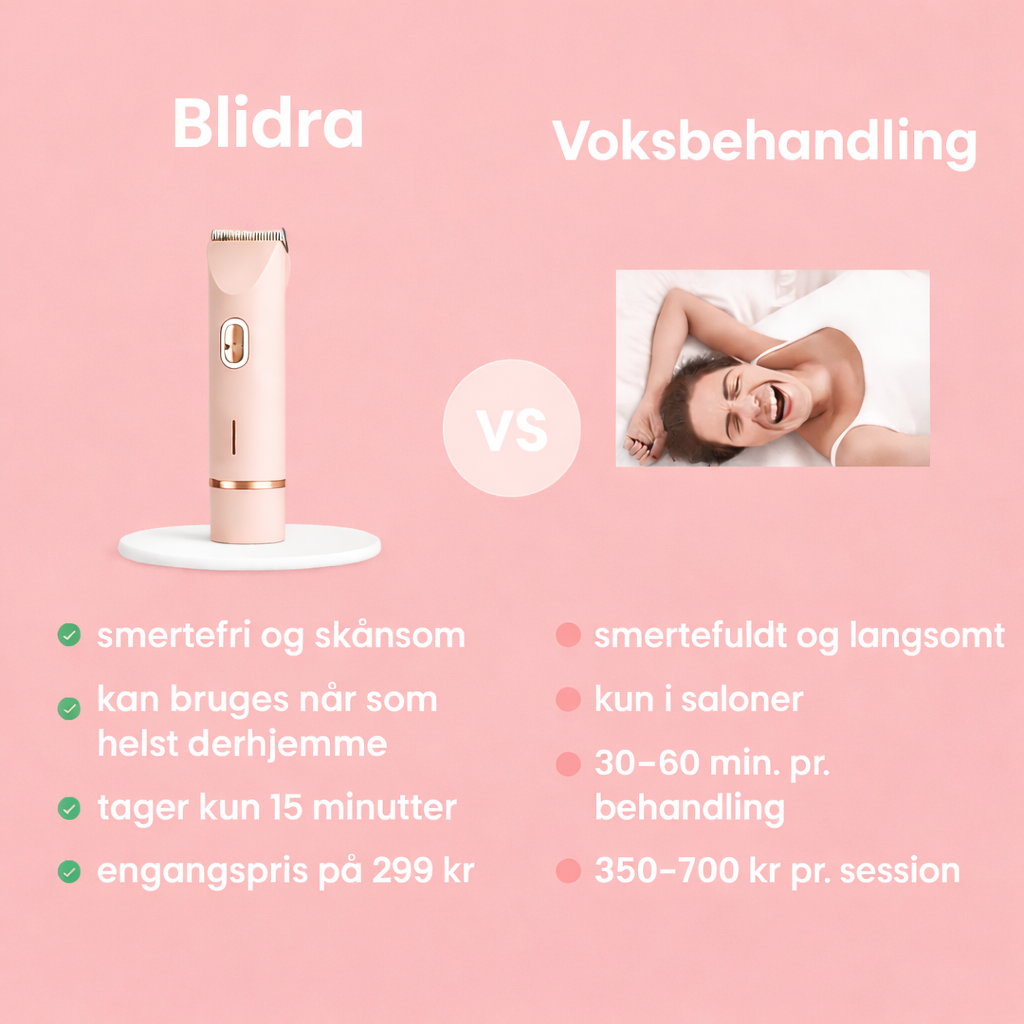 blidra™ 2-i-1 Intimtrimmer til Bikiniområdet – Blid, Præcis og Smertefri
