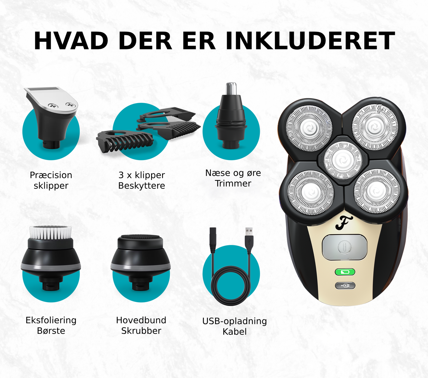 SkalleGlatt-Må Have Barbermaskine Til Skaldede Fyre